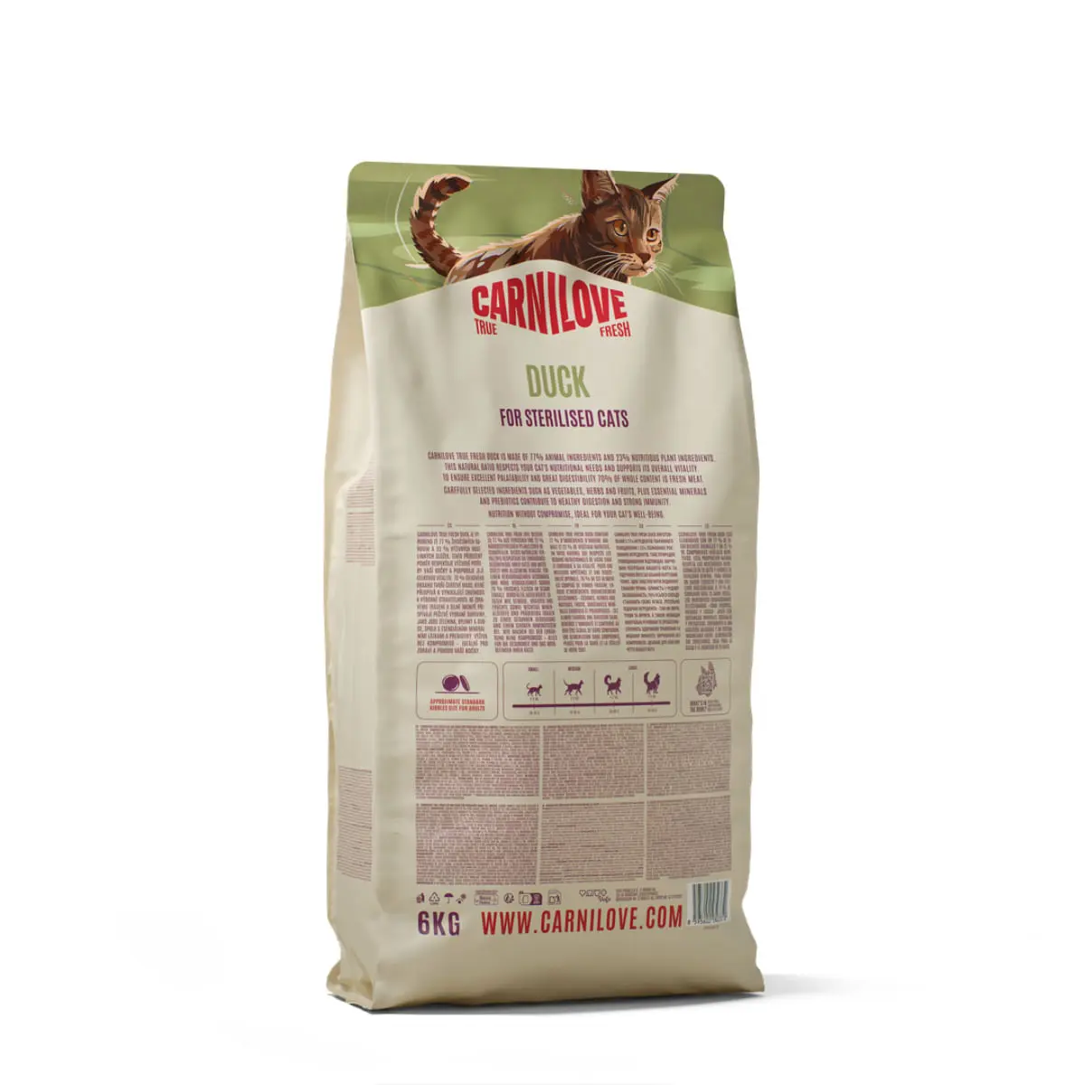 CARNILOVE True Fresh Sterilised, Rata si Mazare, hrana uscata fara cereale pisici sterilizate, 6kg - Image 4