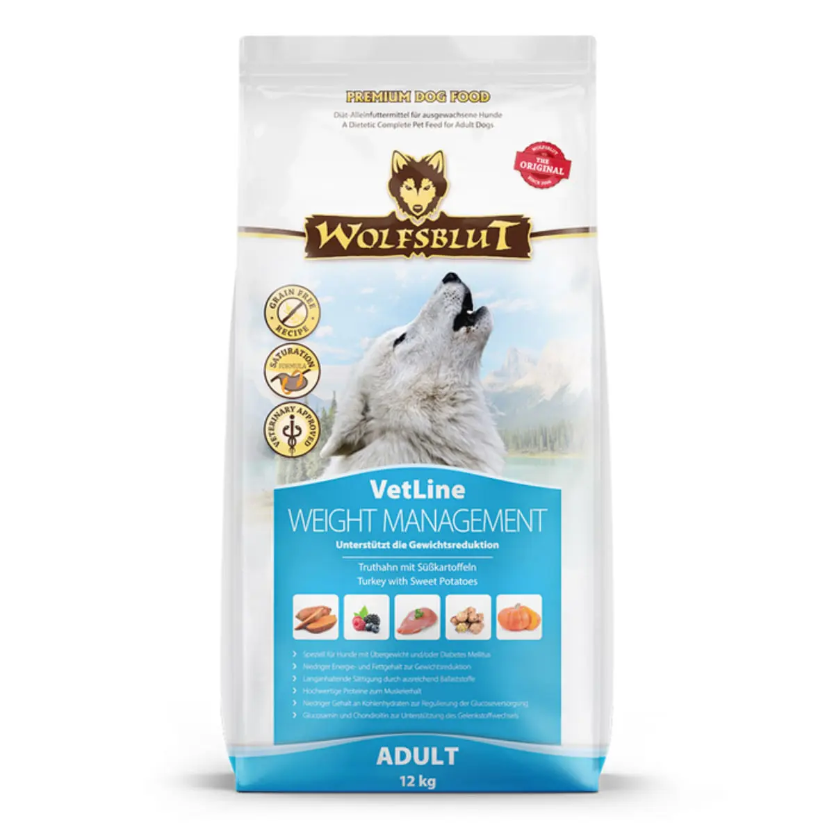 WOLFSBLUT VetLine Weight Management, XS-XL, Curcan, dieta veterinara, hrana uscata fara cereale caini, obezitate, 12kg - Image 2