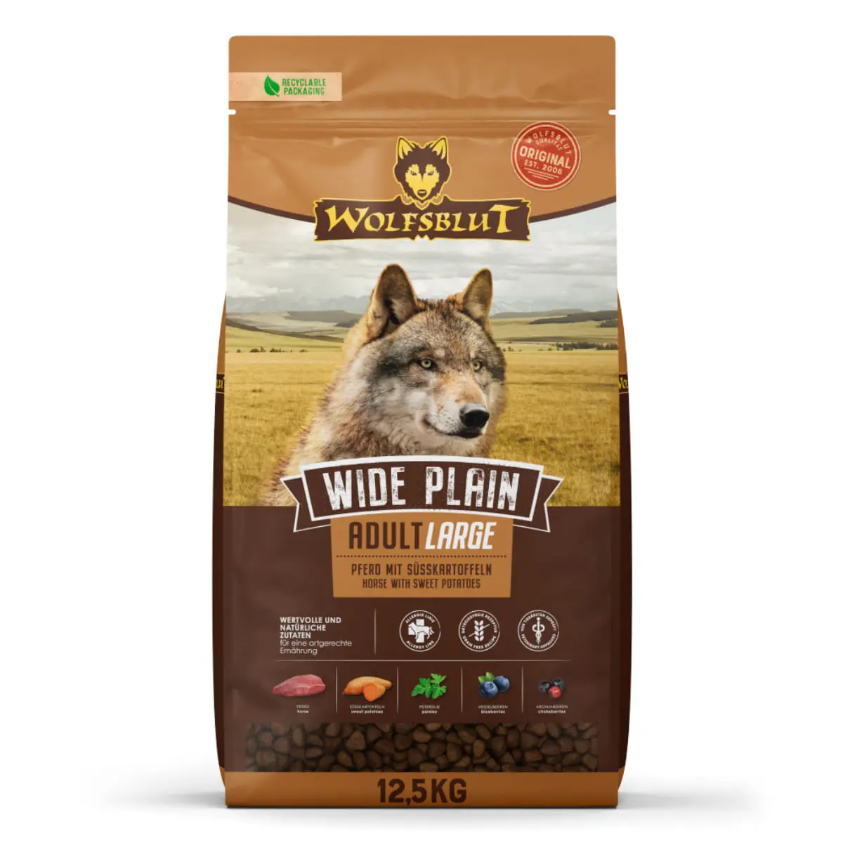 WOLFSBLUT Wide Plain Large Breed L-XL, Cal, hrana uscata fara cereale caini, 12.5kg - Image 2