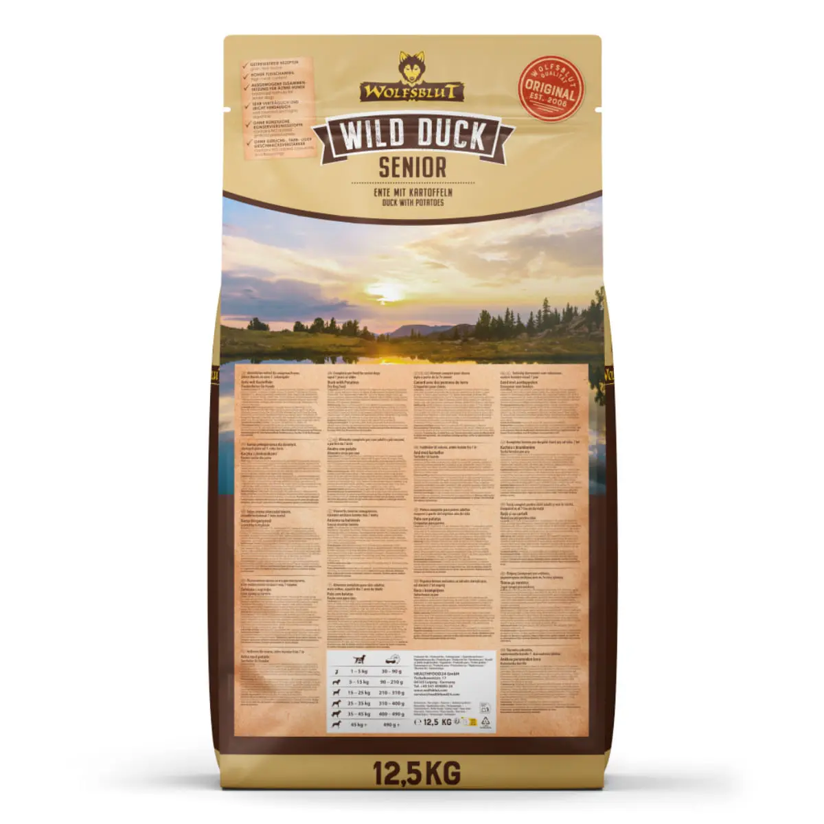 WOLFSBLUT Wild Duck Senior, XS-XL, Rata, hrana uscata fara cereale caini senior, 12.5kg - Image 4