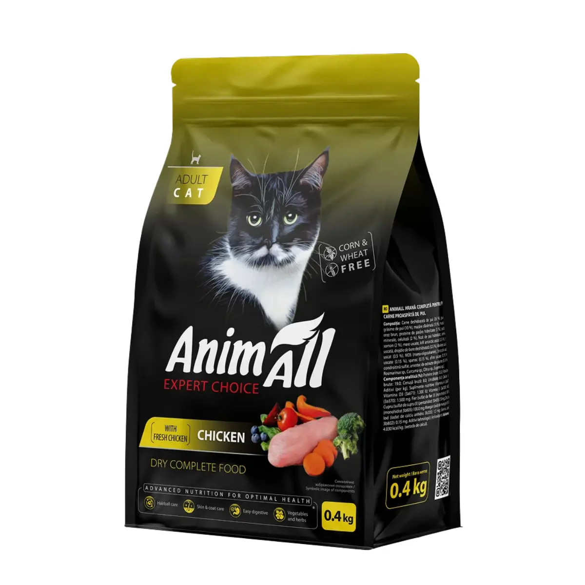 ANIMALL, Pui si Orez, hrana uscata pisici, 400g