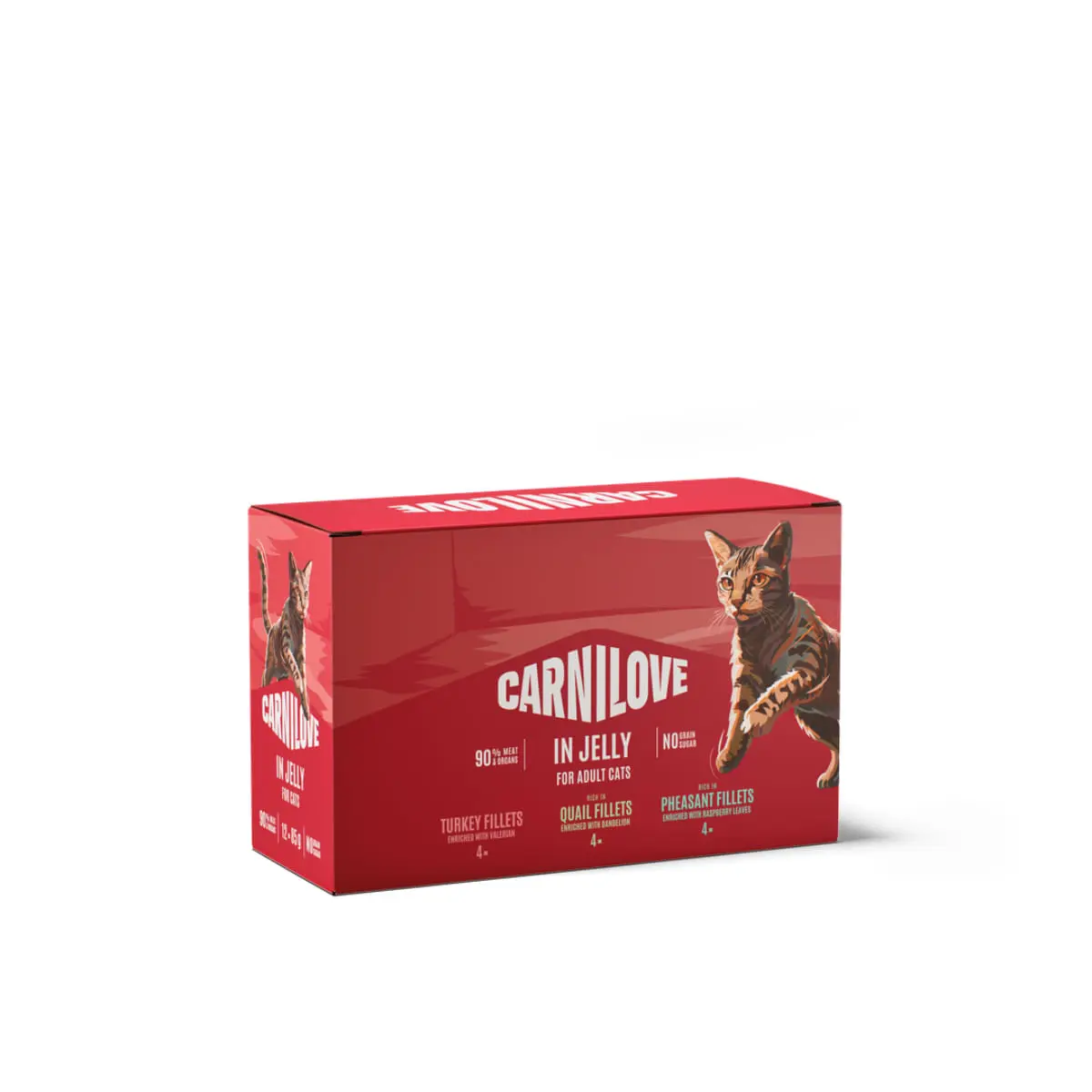 CARNILOVE Multipack Jelly Pouch, Curcan, plic hrana umeda fara cereale pisici, (in aspic), multipack, 85g x 12buc