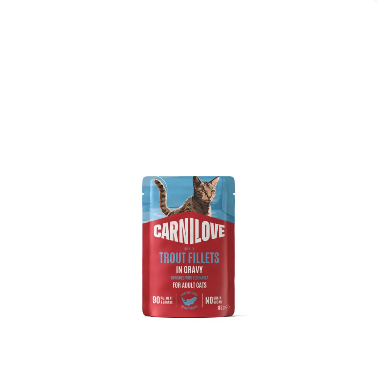 CARNILOVE, Pastrav, plic hrana umeda fara cereale pisici, (in sos), bax, 85g x 24buc - Image 2
