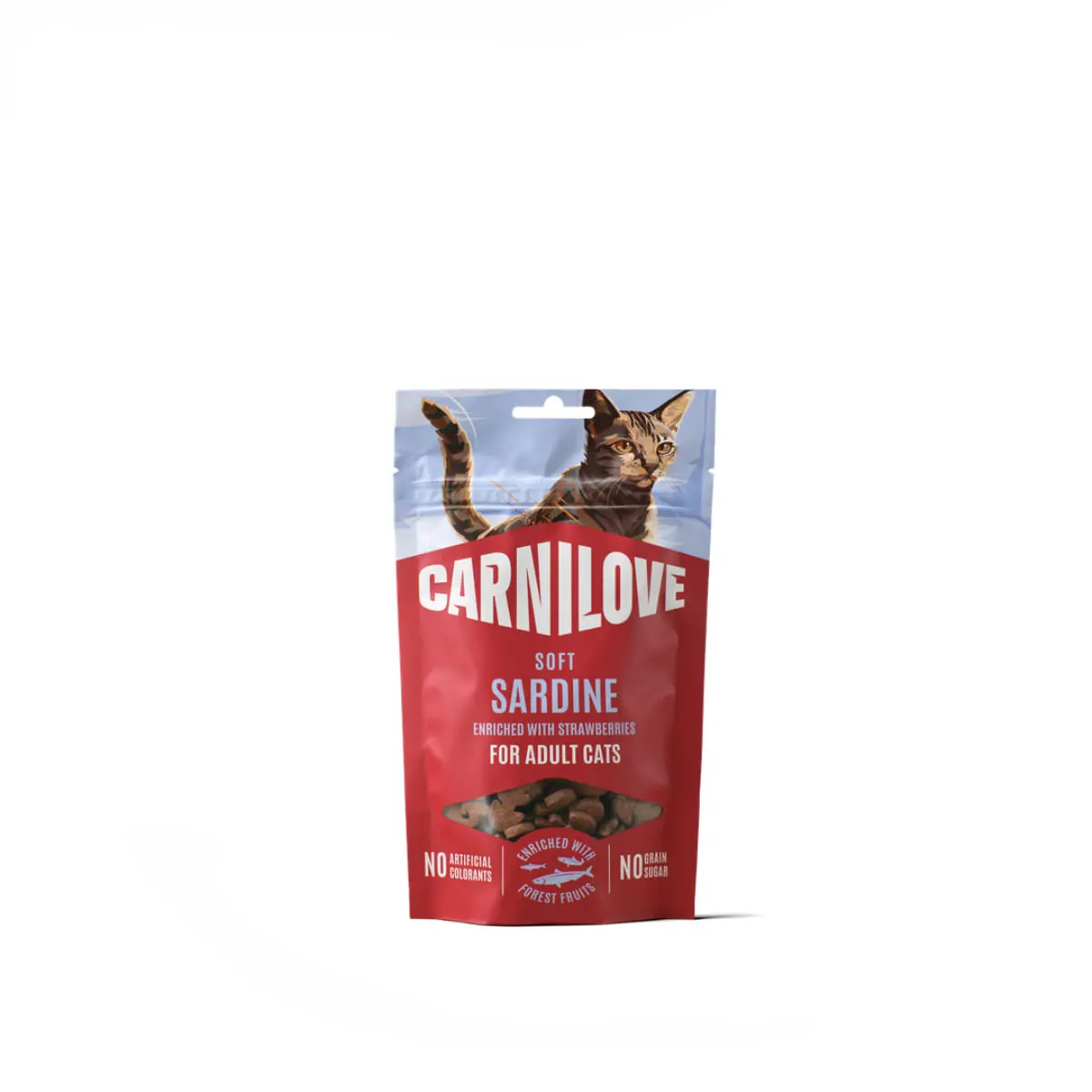 CARNILOVE Soft Snack, Sardine, punguta recompense fara cereale pisici, 50g