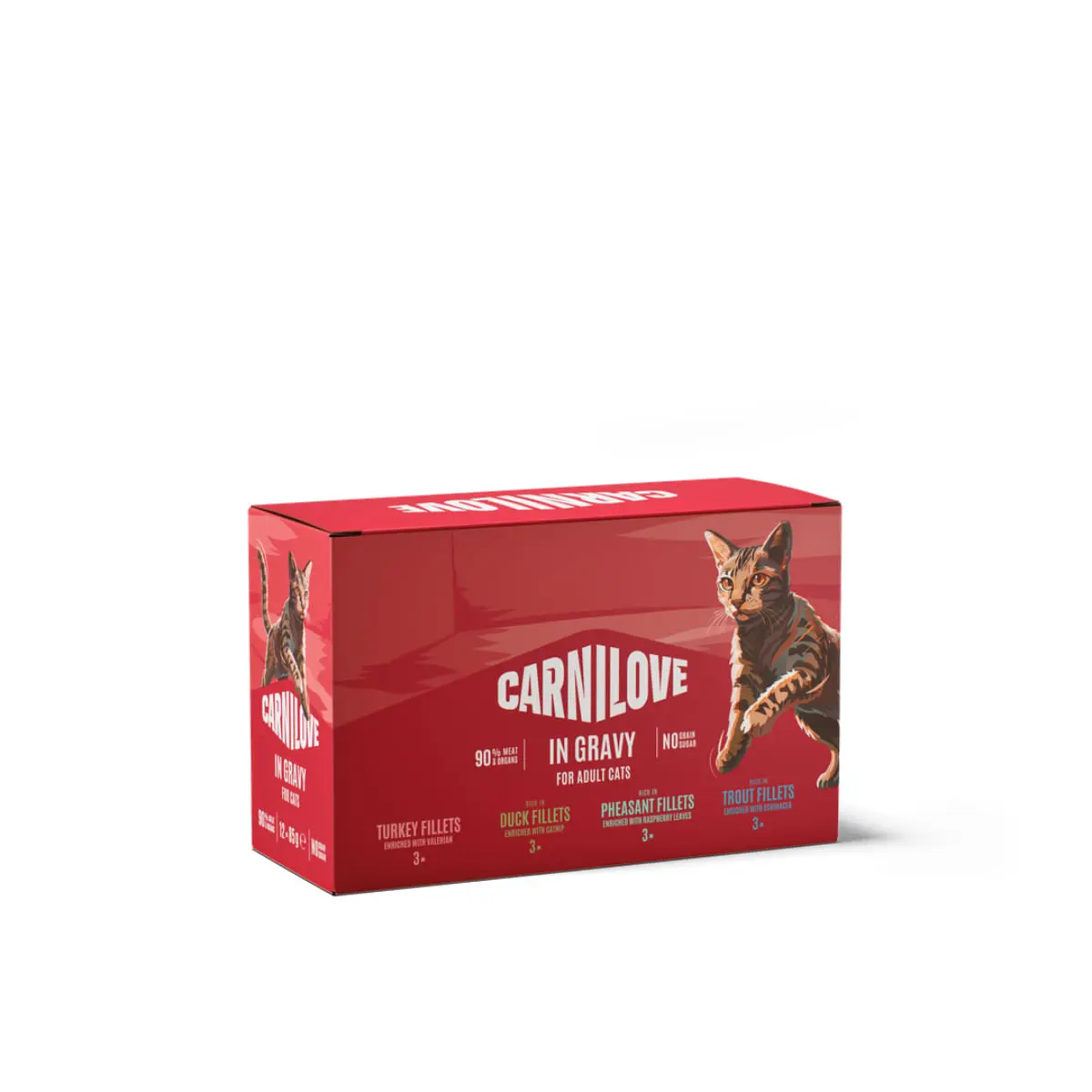 CARNILOVE, Curcan si Rata, plic hrana umeda fara cereale pisici, (in sos), multipack, 85g x 12buc
