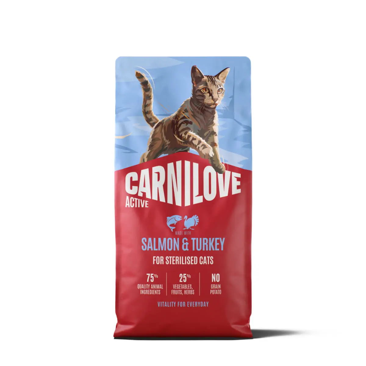 CARNILOVE Active Sterilised, Somon si Curcan, hrana uscata fara cereale pisici sterilizate, 2kg
