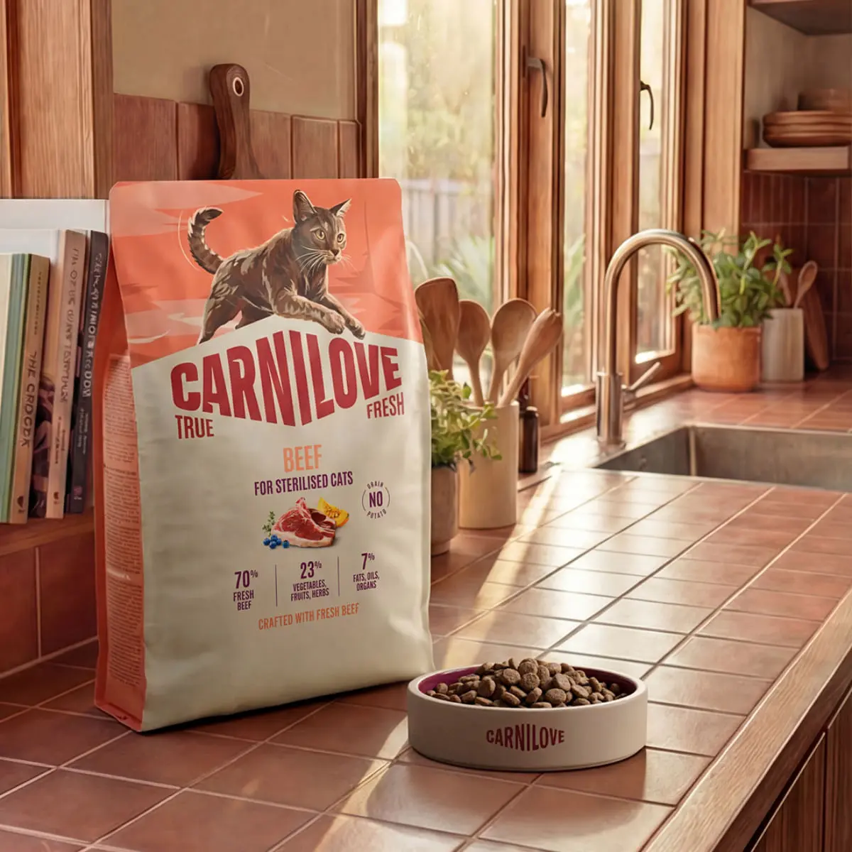 CARNILOVE True Fresh Sterilised, Peste si Curcan, hrana uscata fara cereale pisici sterilizate, 400g - Image 3