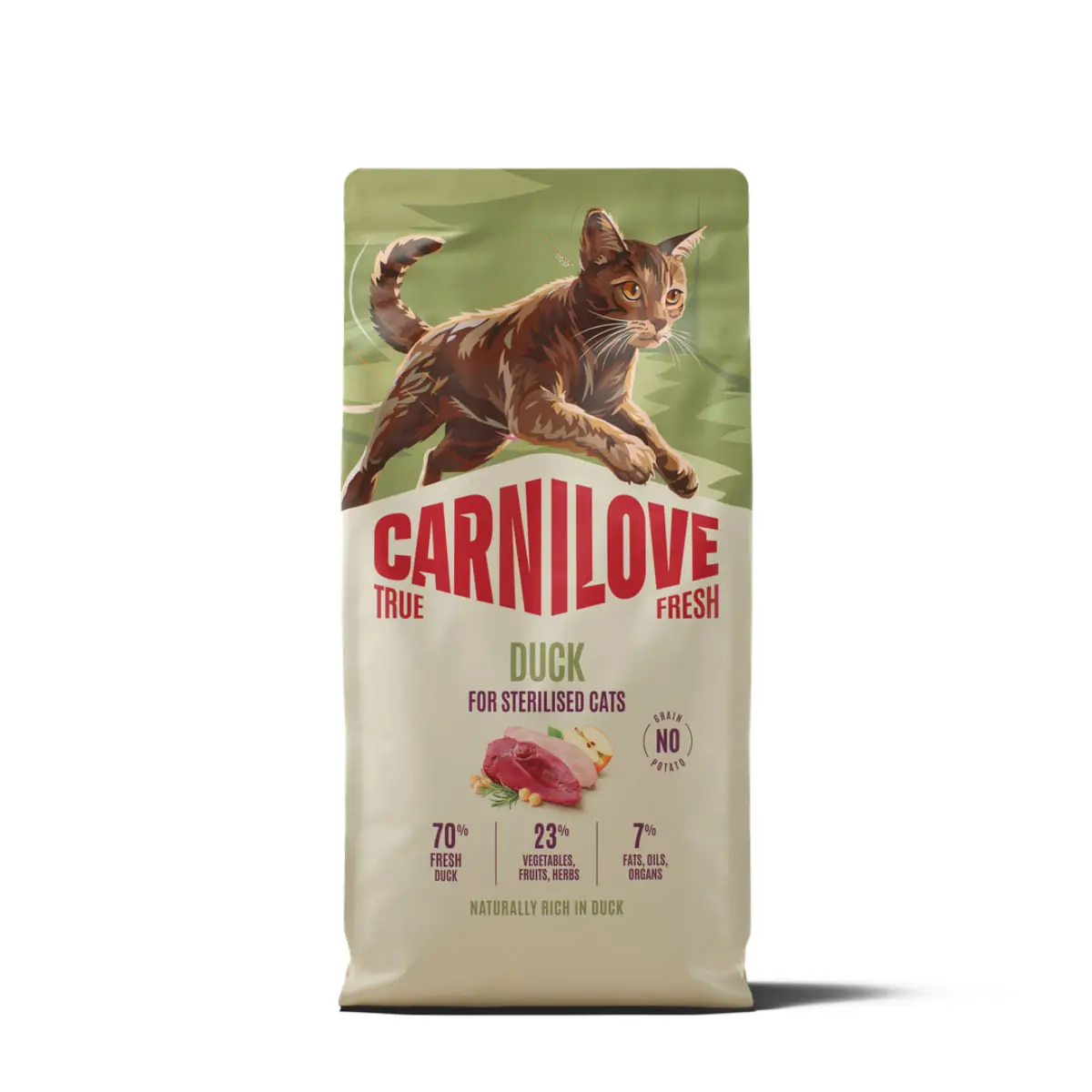 CARNILOVE True Fresh Sterilised, Rata si Mazare, hrana uscata fara cereale pisici sterilizate, 400g - Image 2