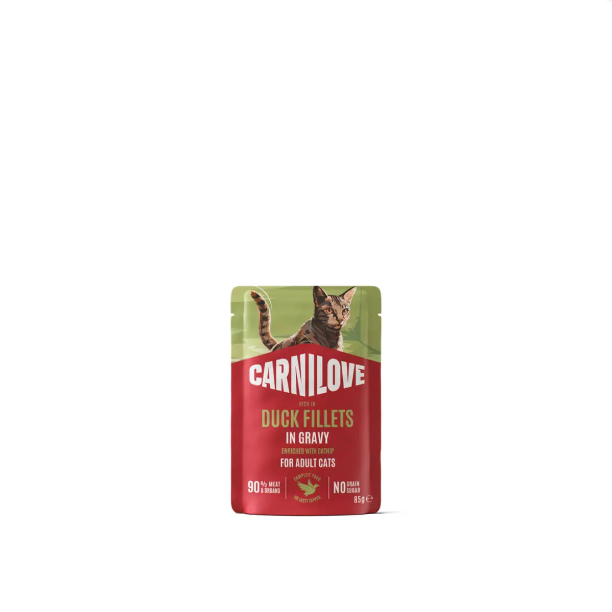 CARNILOVE, Rata si Catnip, plic hrana umeda fara cereale pisici, (in sos), 85g - Image 2