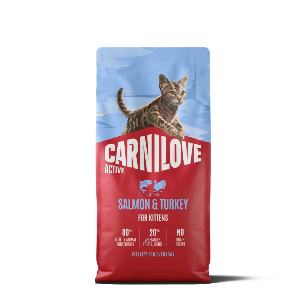 CARNILOVE Active Kittens, Somon si Curcan, hrana uscata fara cereale pisici junior, 400g
