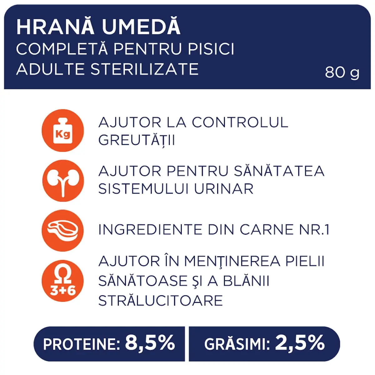 CLUB 4 PAWS Premium Sterilised, Pui, hrana umeda pisici sterilizate CLUB 4 PAWS Premium Sterilised, Pui, plic hrana umeda pisici sterilizate, bax, 80g x 24buc - Image 5